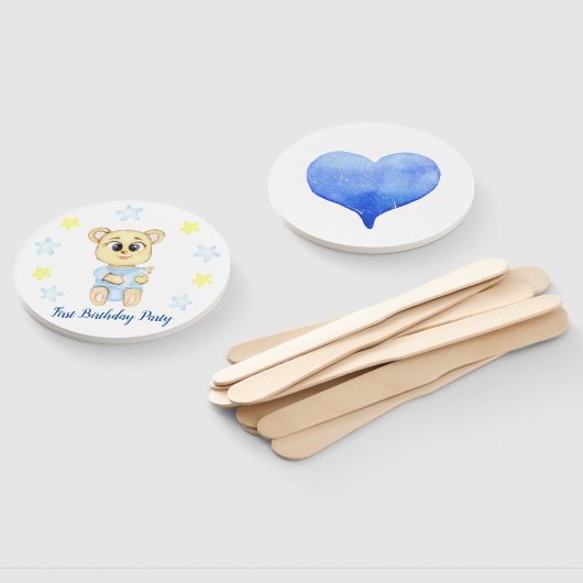 Eerste verjaardagsjongensfeestje handwaaier (Niet-gemonteerd)