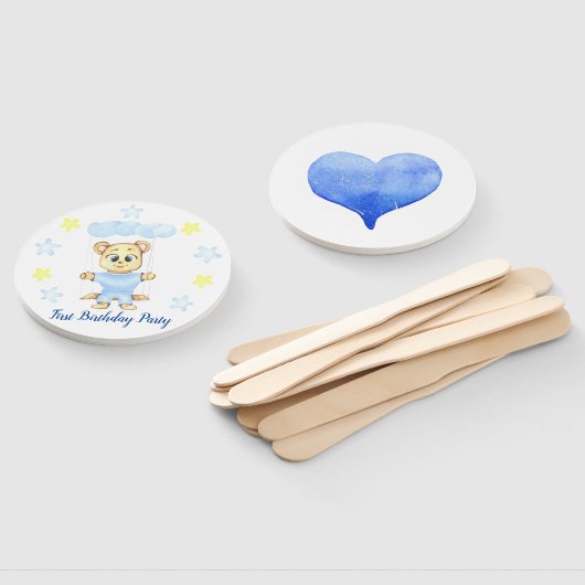 Eerste verjaardagsjongensfeestje handwaaier (Niet-gemonteerd)