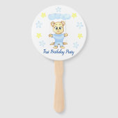 Eerste verjaardagsjongensfeestje handwaaier (Voorkant)