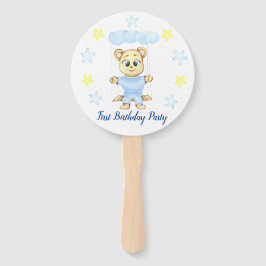 Eerste verjaardagsjongensfeestje handwaaier