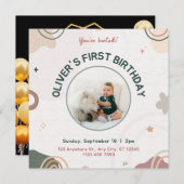 Eerste verjaardagskaart kaart (Voorkant / Achterkant)