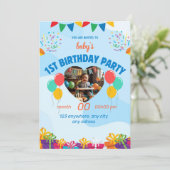 Eerste verjaardagskaart kaart (Staand voorkant)