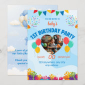 Eerste verjaardagskaart kaart (Voorkant / Achterkant)