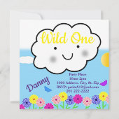 Eerste verjaardagskaart uitnodiging Wilde Eén (Achterkant)