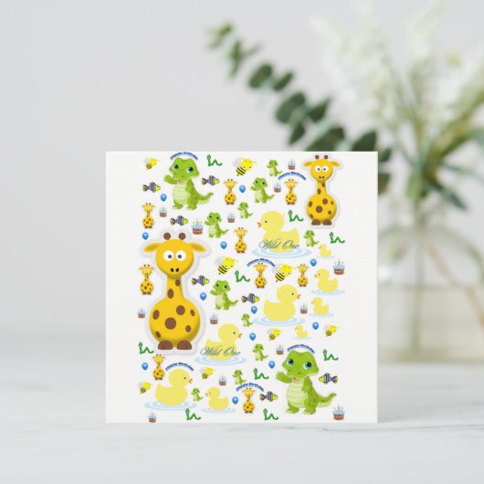Eerste verjaardagskaart 'Wild One' Kaart (Staand voorkant)
