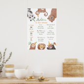 Eerste verjaardagsmijlpaal voor dieren poster (Keuken)