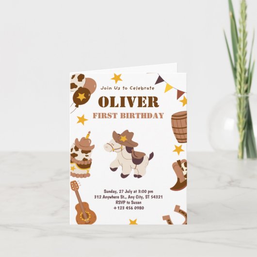 Eerste verjaardagsrodeo voor kinderen 1e gevouwen  (Voorkant)