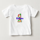 Eerste verjaardagsshirt met regenboogstippen (Voorkant)