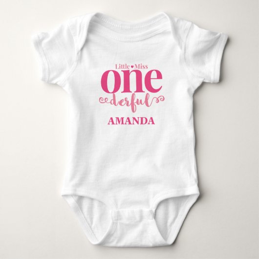 Eerste verjaardagsshirt voor kleine Onederful-meis Romper (Voorkant)