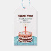 Eerste verjaardagstaart Bedankt Cadeautag Cadeaulabel (Voorkant)