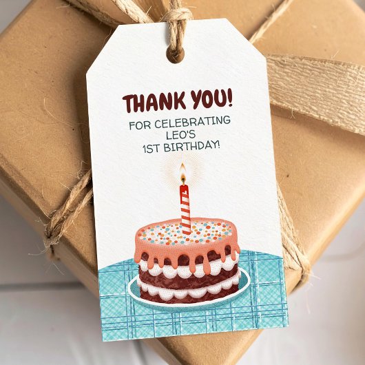 Eerste verjaardagstaart Bedankt Gift Tag Cadeaulabel
