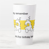 Eerste verjaardagstreinfeest latte mok (Voorkant)