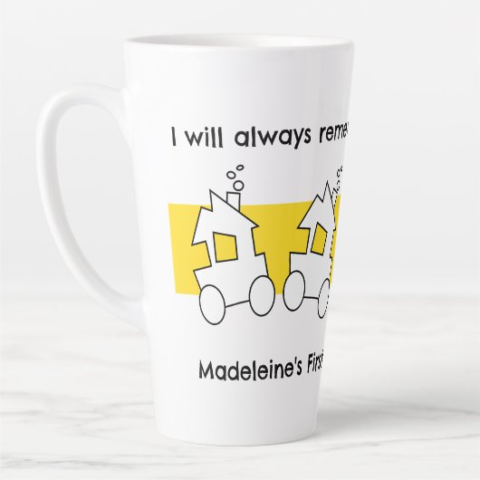 Eerste verjaardagstreinfeest latte mok (Links)