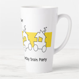 Eerste verjaardagstreinfeest latte mok