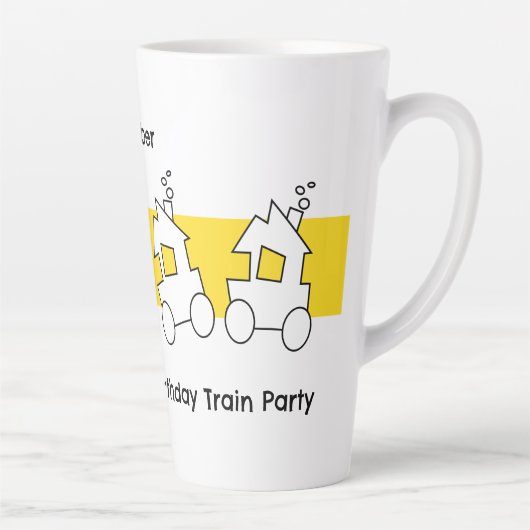 Eerste verjaardagstreinfeest latte mok (Rechts)