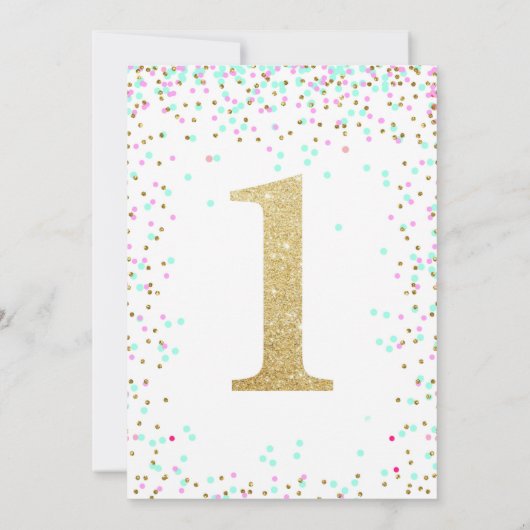 Eerste verjaardagsuitnodiging 1e uitnodigen Meisje Kaart (Achterkant)