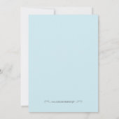 Eerste verjaardagsuitnodiging Blauwe Vlinder Kaart (Achterkant)