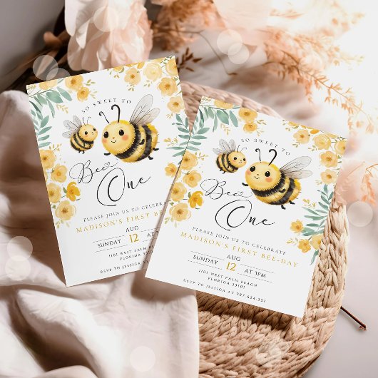 Eerste verjaardagsuitnodiging Eerste Bij-dag 1e ve Kaart