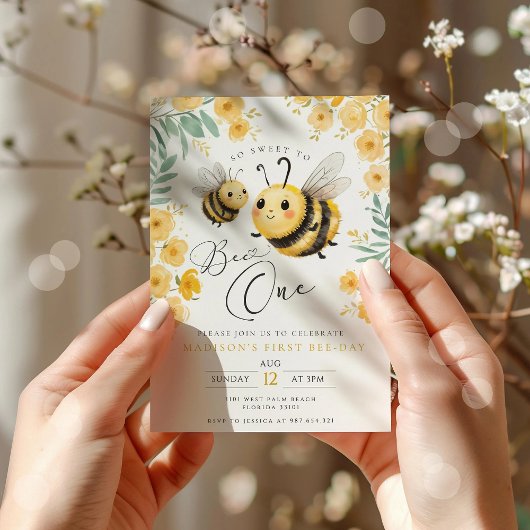 Eerste verjaardagsuitnodiging Eerste Bij-dag 1e ve Kaart