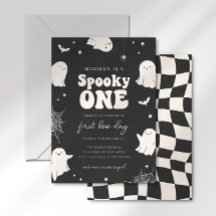 Eerste verjaardagsuitnodiging Spooky One Eerste Bo