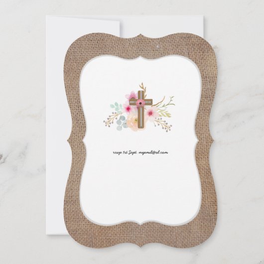 Eerste verjaardagsuitnodiging waterverf bloemstuk kaart (Achterkant)