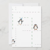 Eerste verjaardagsuitnodiging Winterpinguïn Kaart (Achterkant)