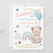 Eerste verjaardagsuitnodigingen met een schattige  kaart (Voorkant)