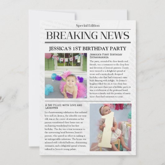 Eerste verjaardingsaankondiging van het brekende n kaart (Voorkant)