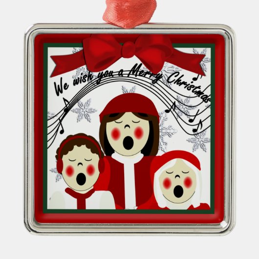 Eerste versiering kerstCarolers Metalen Ornament (Voorkant)