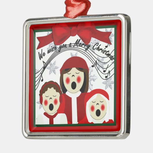 Eerste versiering kerstCarolers Metalen Ornament (Links)