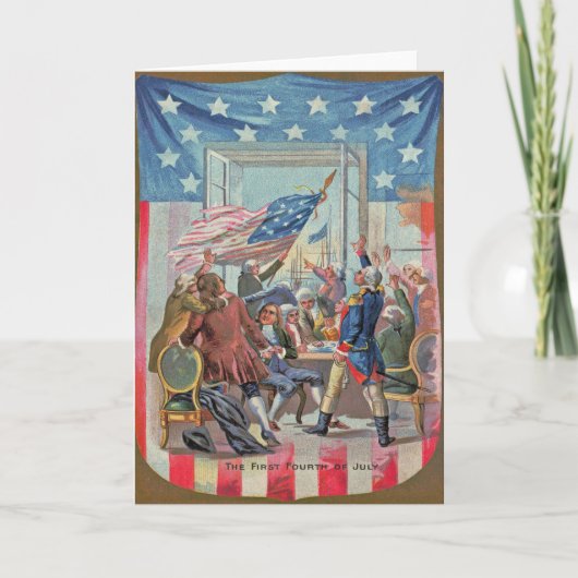 Eerste vier juli Amerikaanse vlag Kaart (Voorkant)