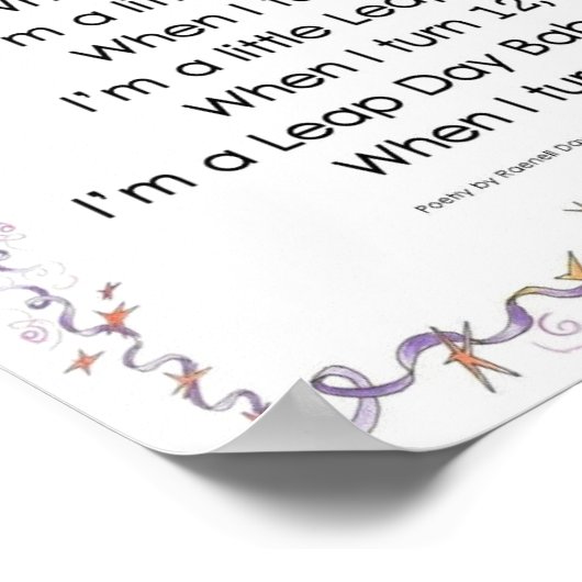 EERSTE VIER LEAP JAREN Poster 12,56 x 10,35 inch (Hoek)