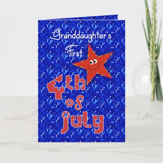 Eerste vierde juli van de kleindochter kaart (Voorkant)