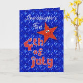 Eerste vierde juli van de kleindochter kaart (Gele Bloem)