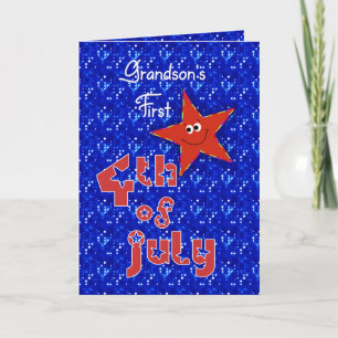 Eerste vierde juli van de kleinzoon kaart