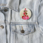 Eerste viering van de meisjessokaapherfst ronde button 5,7 cm (In situ)