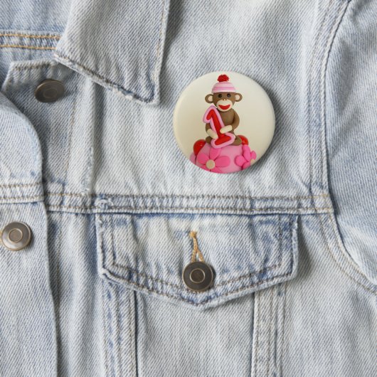 Eerste viering van de meisjessokaapherfst ronde button 5,7 cm (In situ)