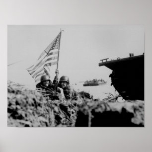 Eerste vlag op Guam Poster