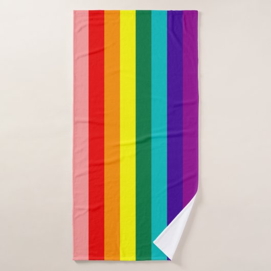 Eerste vlag voor regenboogpride badhanddoek (Badhanddoek)