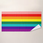Eerste vlag voor regenboogpride badhanddoek (Badhanddoek)