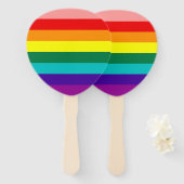 Eerste vlag voor regenboogpride handwaaier (Voorkant en achterkant)