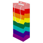 Eerste vlag voor regenboogpride wijn cadeautas (Achterkant Gekanteld)