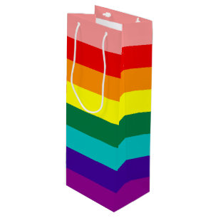 Eerste vlag voor regenboogpride wijn cadeautas