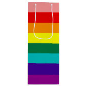 Eerste vlag voor regenboogpride wijn cadeautas (Voorkant)