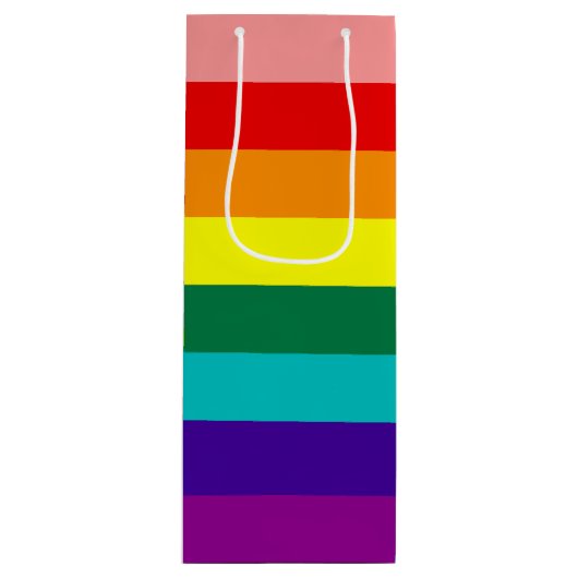 Eerste vlag voor regenboogpride wijn cadeautas (Voorkant)