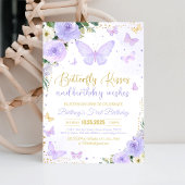Eerste vlinderkus Paarse vlinderverjaardag Kaart