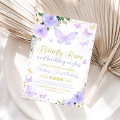 Eerste vlinderkus Paarse vlinderverjaardag Kaart