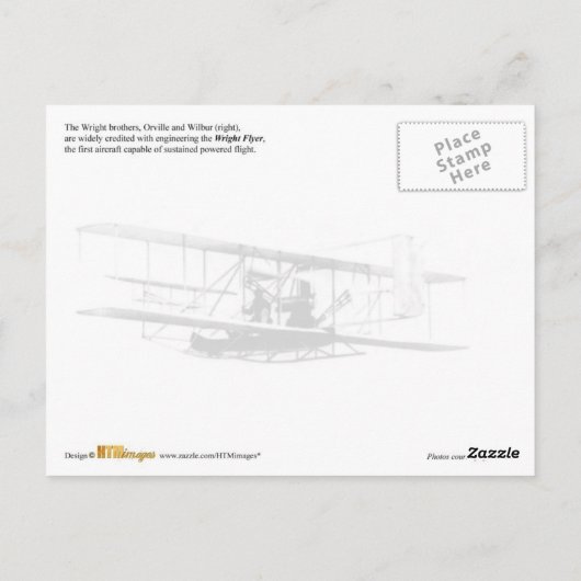 Eerste vlucht van de Wright Flyer van 1903 Briefkaart (Achterkant)