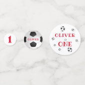 Eerste Voetbal op verjaardag Foto op verjaardag Confetti (Achterkanten)