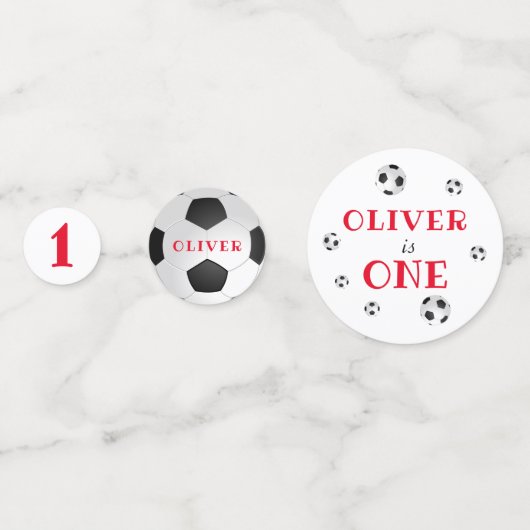 Eerste Voetbal op verjaardag Foto op verjaardag Confetti (Achterkanten)